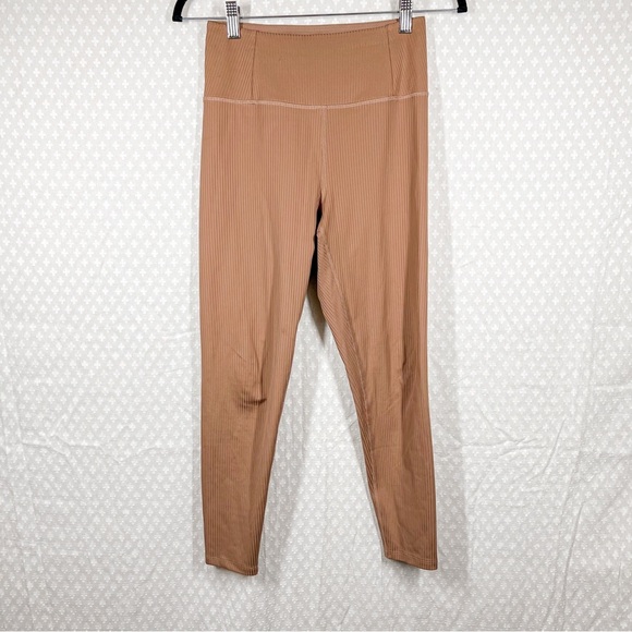 Girlfriend Collective Brown Rib Tech High Rise Leggings - Picture 1 of 3